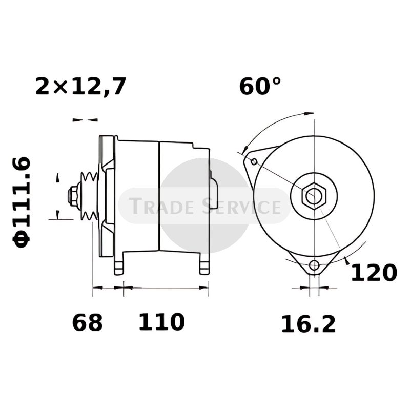 11.203.924 AAT1393 MAHLE (Letrika, Iskra) generátor MG606