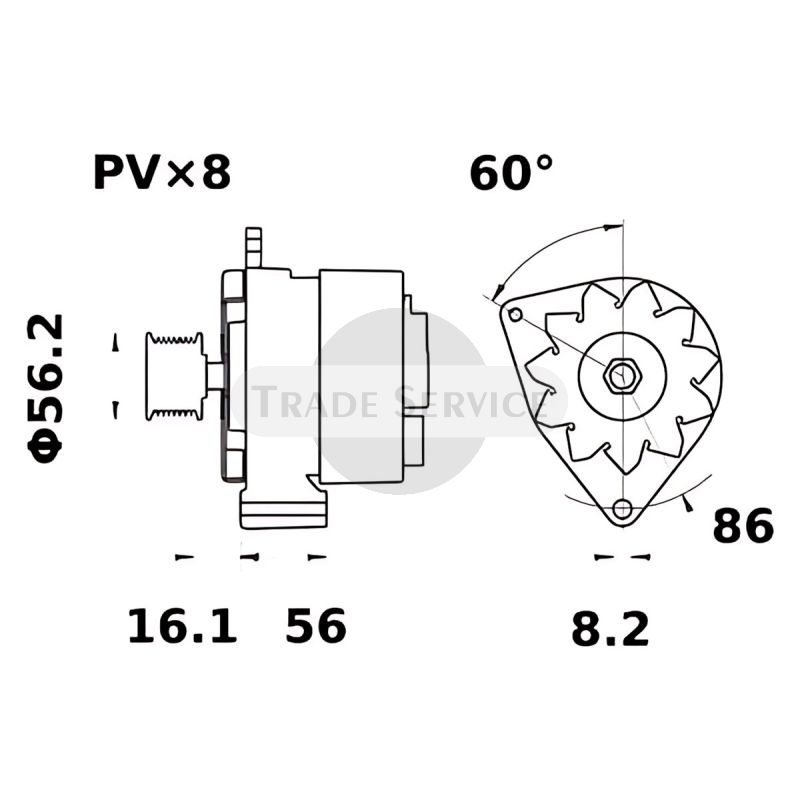 11.204.910 AAK4632 MAHLE (Letrika, Iskra) generátor MG720