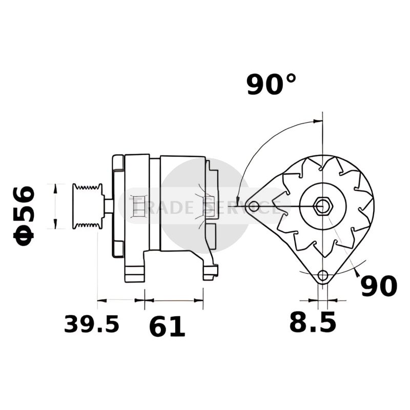 11.205.572 AAK4764 MAHLE (Letrika, Iskra) generátor MG1177