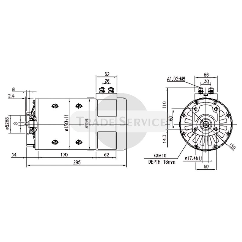 11.214.232 AMP4659 MAHLE (Letrika, Iskra) egyenáramú motor MM82