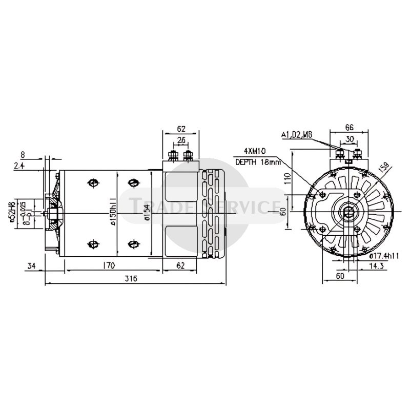 11.214.269 AMP4661 MAHLE (Letrika, Iskra) egyenáramú motor MM67