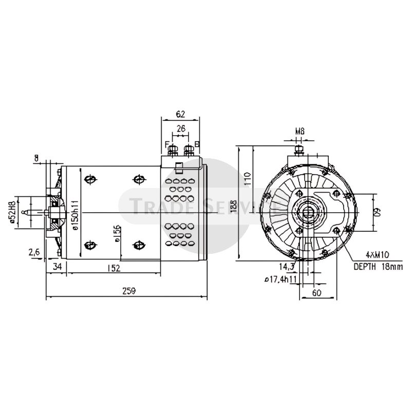11.216.245 AMP5614 MAHLE (Letrika, Iskra) egyenáramú motor MM149