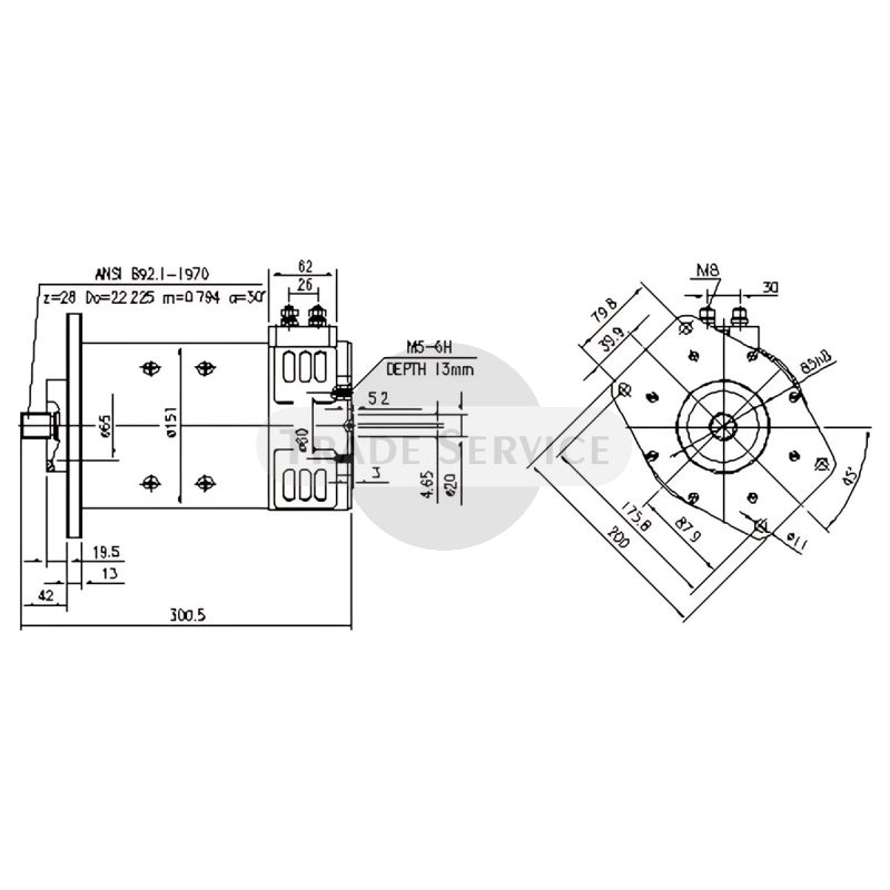 11.212.808 AMP4507 MAHLE (Letrika, Iskra) egyenáramú motor MM342