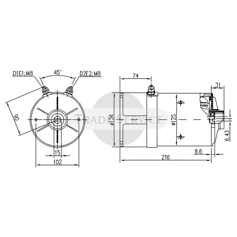 11.216.825 AMK5558 MAHLE (Letrika, Iskra) egyenáramú motor MM4