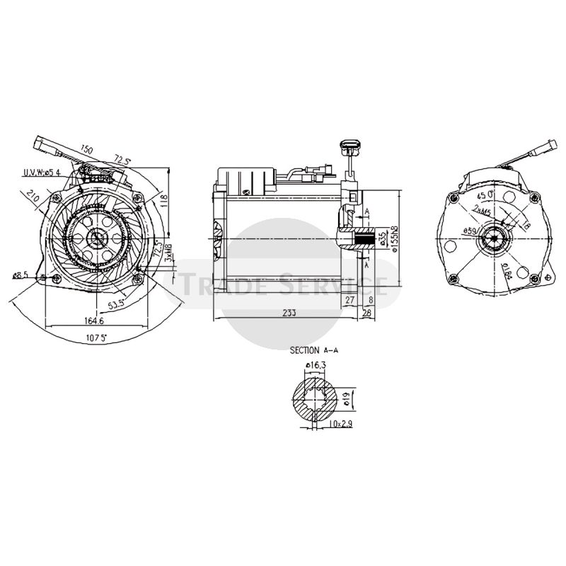 11.217.094 AMT7121 MAHLE (Letrika, Iskra) egyenáramú motor MM348