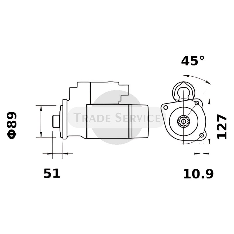 11.132.100 AZF4829 MAHLE (Letrika, Iskra) önindító MS851
