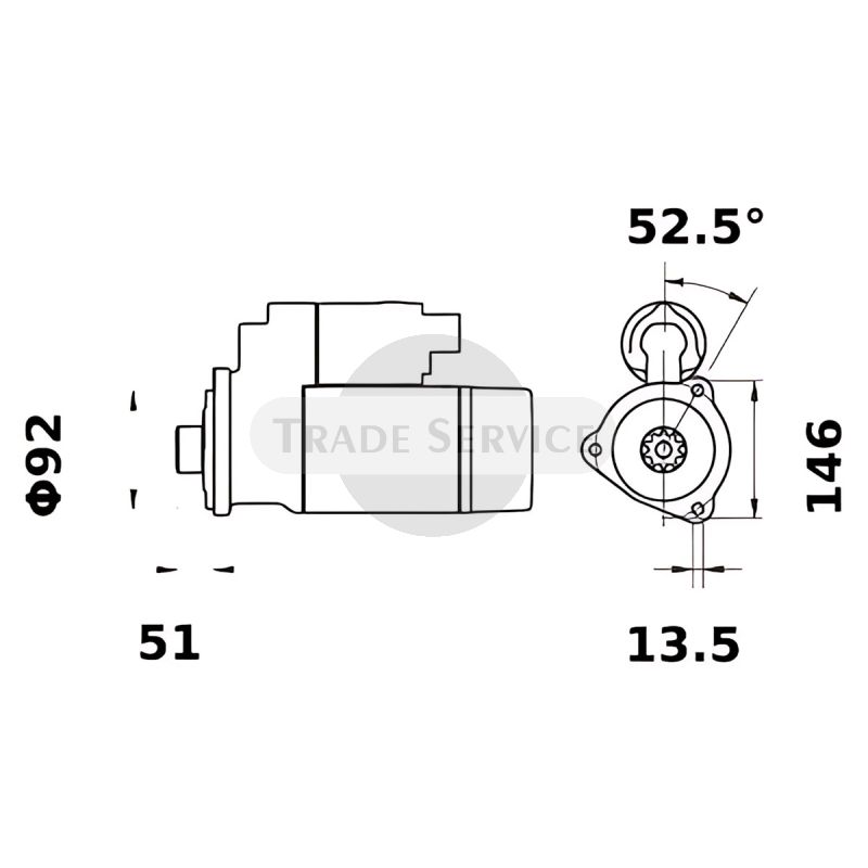 11.131.791 AZG4676 MAHLE (Letrika, Iskra) önindító MS42